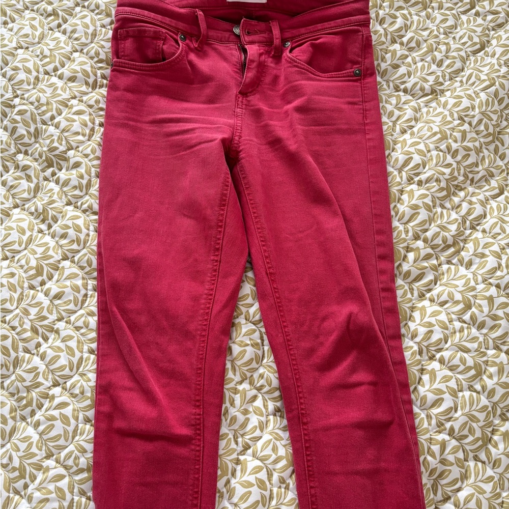 LOFT Women's Red Jeans